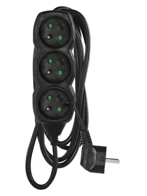 PRODLUŽKA 3Z 3M 1,5MM ČERNÁ *PC0313R emos Must-Have