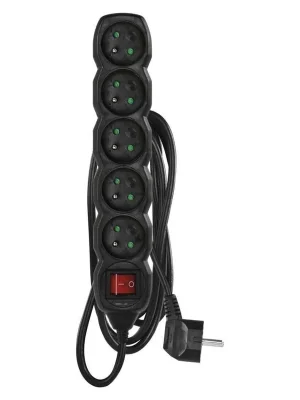 Přímo Od Výrobce PRODLUŽKA 5Z 3M S VYP. 1,5MM ČERNÁ *PC1513R emos