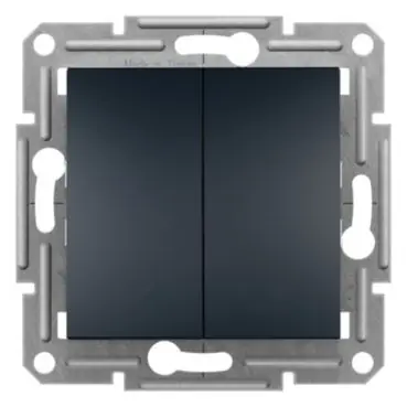 Autentický Asfora - Přepínač dvojitý střídavý řazení 6+6, antracit *EPH0600371 Schneider electric