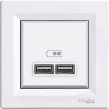 Asfora - 2xUSB nabíjecí konektor 2.1A, bílá *EPH2700221 Schneider Electric Akce