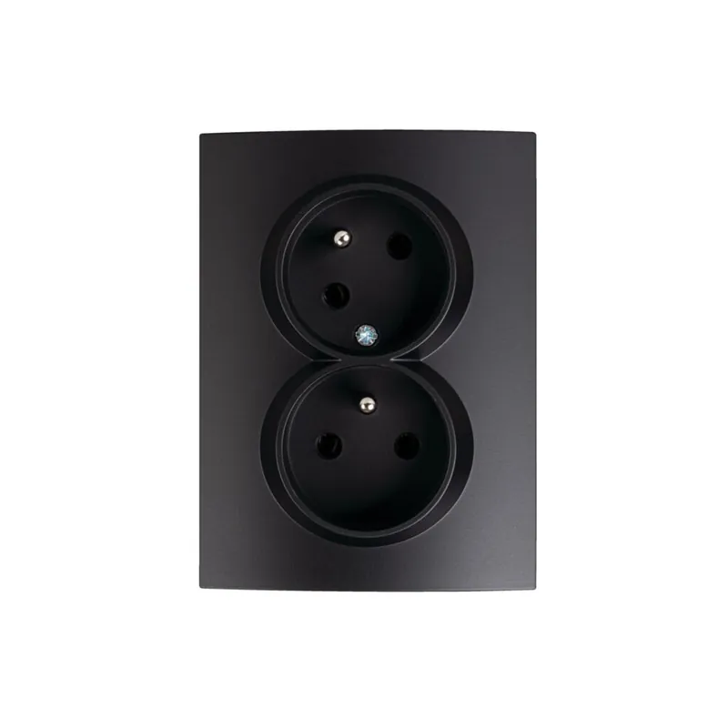 Omezená Nabídka Zásuvka LOGI 02-1255-142 cm dvojitá barva černá matná 33602 Kanlux