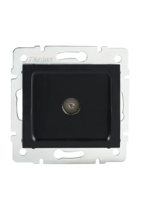 Zásuvka anténní LOGI 02-1290-042 cm typu F průběžná barva černá matná 33592 Kanlux Akční Cena