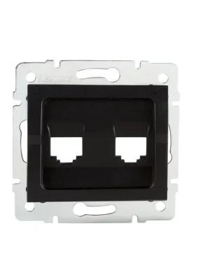 Adaptér LOGI 02-1419-042 datové zásuvky 2xRJ45 barva černá matná 33570 Kanlux Akce