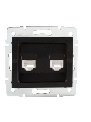 Zásuvka LOGI 02-1440-042 datová-telefonní RJ45Cat 6 + RJ11 barva černá matná 33599 Kanlux Top Prodej