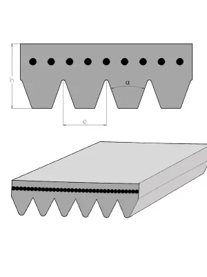 Finální Výprodej Řemen žebrový PL - 1334 mm - 3 RP