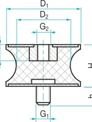 Vysoce Kvalitní Silentblok TP2 - 30x22/20 M8x23/M8x8