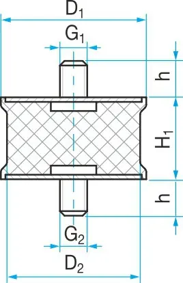 Silentblok SP1 - 100x95/55 M16x41/M16x41 Časově Omezené