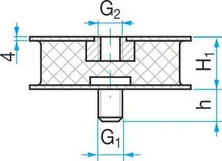 Silentblok KR2 - 105/40 M16x30/M16 Horká Nabídka