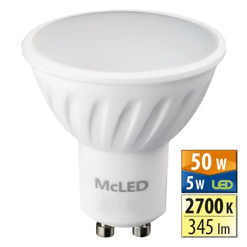 Horká Nabídka MCLED Žárovka LED 5W-50 GU10 2700K 100°