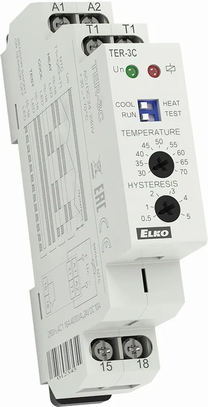 Značkový ELKOEP Termostat TER-3C +30 až +70°C 16A