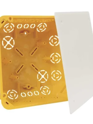 Krabice odbočná KOPOS KO 125/1L + víčko 155x155x64mm, duté stěny, žlutá Cenový Hit
