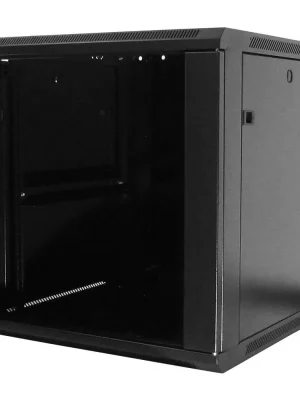 Nástěnný datový rozvaděč LAN-TEC, svařený 19" 6U 600x450 skleněné dveře černý WM.6406.B 1806-040 Hit Sezóny