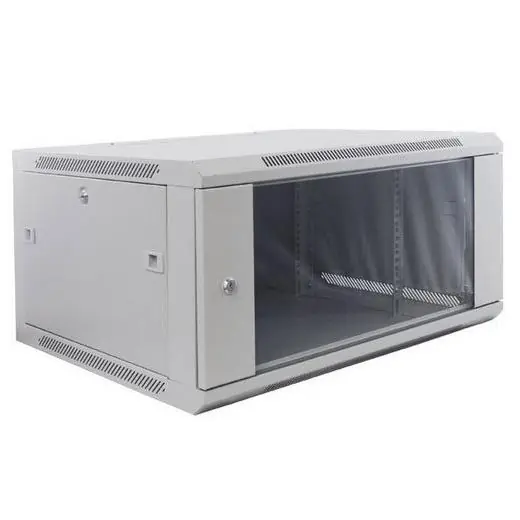 Zlevněný Nástěnný datový rozvaděč LAN-TEC, svařený 19" 9U 600x450 skleněné dveře šedý WM.6409.G 2011-056