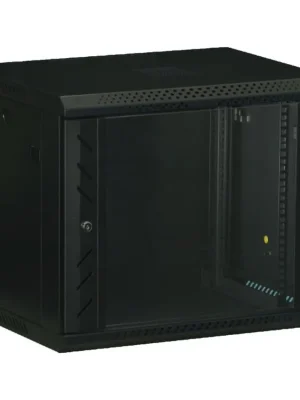 Tovární Cena Nástěnný datový rozvaděč LAN-TEC rozložený 19" 15U 600x450 skleněné dveře černý WS.6415.B 1806-027