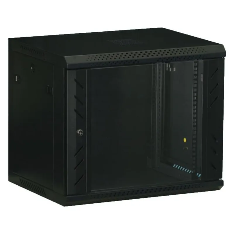 Tovární Cena Nástěnný datový rozvaděč LAN-TEC rozložený 19" 15U 600x450 skleněné dveře černý WS.6415.B 1806-027