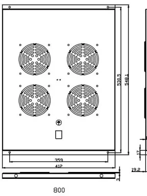 Autentický Ventilační jednotka LAN-TEC stropní pro stojací rozvaděče HL. 800 FU.P800.004 230V bez termostatu 1909-045