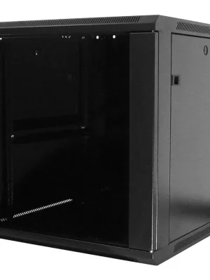 Cenový Hit Nástěnný datový rozvaděč LAN-TEC svařený 4U 600x450 skleněné dveře černý WM.6404.B 1610-030