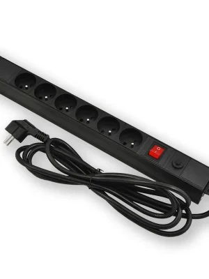 Hit Sezóny Napájecí panel LAN-TEC PD.0601.001 19" 1U 6X230V vypínač,pojistka 1007-001