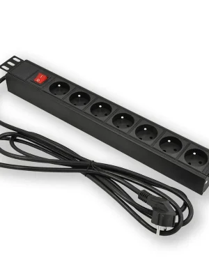 Napájecí panel LAN-TEC 19" 1U 7X230V PD.0704.001, 1003-075 Dokud Zásoby Vydrží