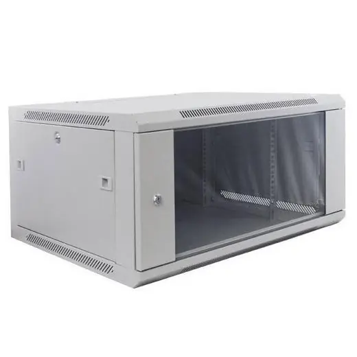Dokud Zásoby Vydrží Nástěnný datový rozvaděč LAN-TEC svařený 4U 600x450 skleněné dveře šedý WM.6404.G 2011-061
