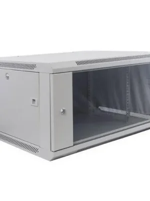 Akční Cena Nástěnný datový rozvaděč LAN-TEC svařený 6U 600x450 skleněné dveře šedý WM.6406.G 2011-055
