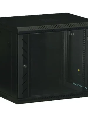 Nástěnný datový rozvaděč LAN-TEC rozložený 12U 600x600 skleněné dveře černý WS.6612.B 1806-031 Akční Nabídka