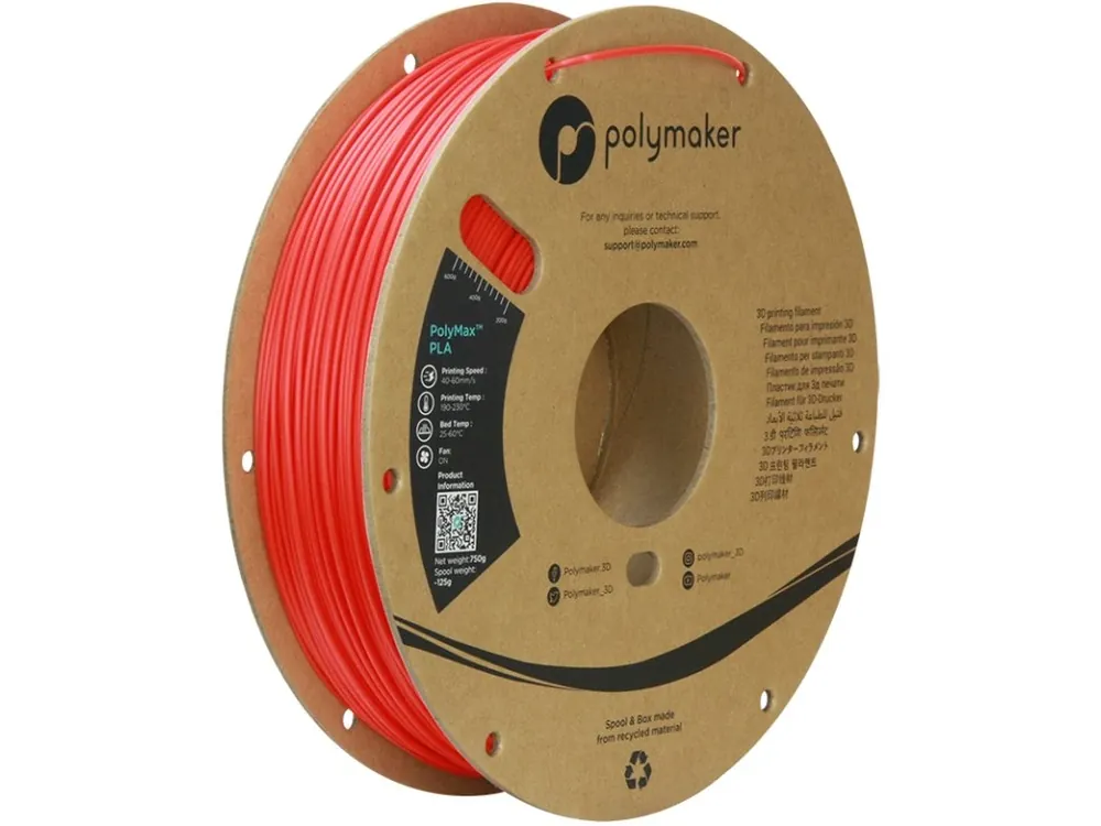 Tough PLA PolyMax filament červený 1,75 mm Polymaker 750 g Odeslání Ihned