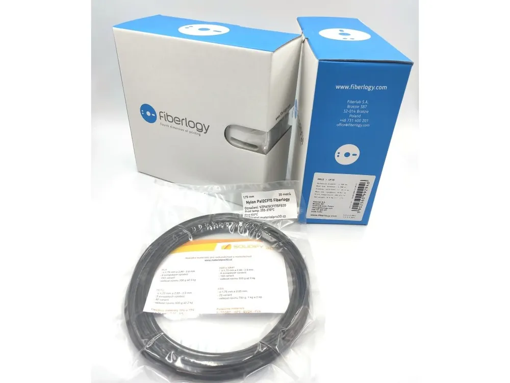 VZOREK 20 metrů - Nylon PA12 + CF15 černý 1,75 mm Fiberlogy Nejlepší Volba