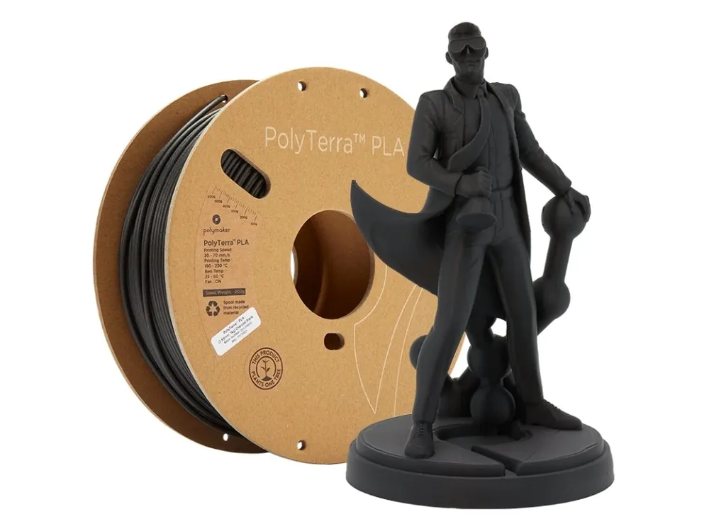 PLA PolyTerra filament uhlově černý 1,75 mm Polymaker 1000 g Kup Teď