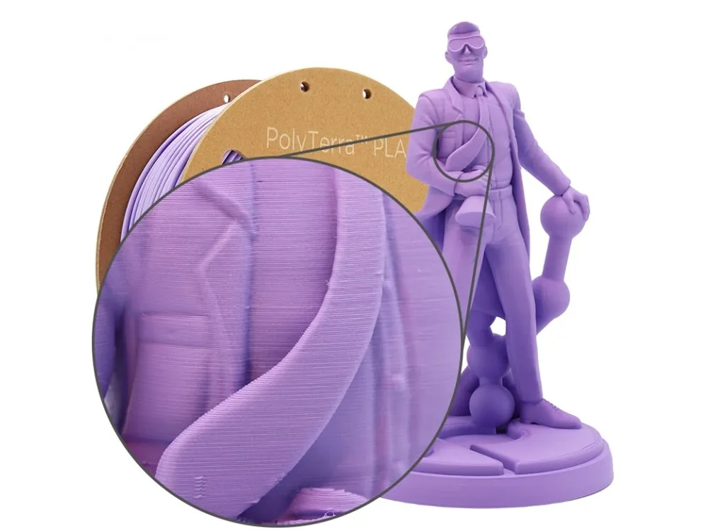 Odeslání Ihned PLA PolyTerra filament Lavender Purple 1,75 mm Polymaker 1000 g