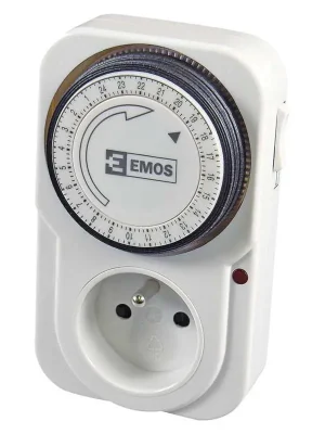EMOS Zásuvka spínací 1FD/2A 230V/16A časovač mechanický IP20 Aktuální