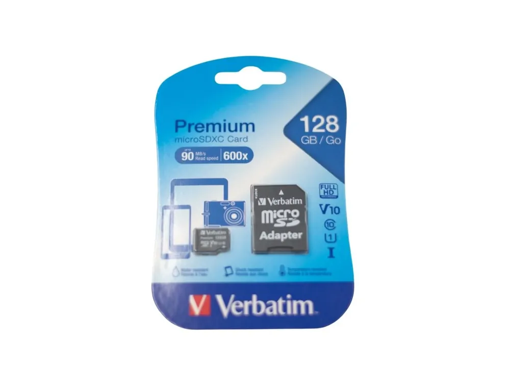 Micro paměťová karta SDXC 128 GB PREMIUM UHS-I (U1) + adaptér Verbatim Akční Cena