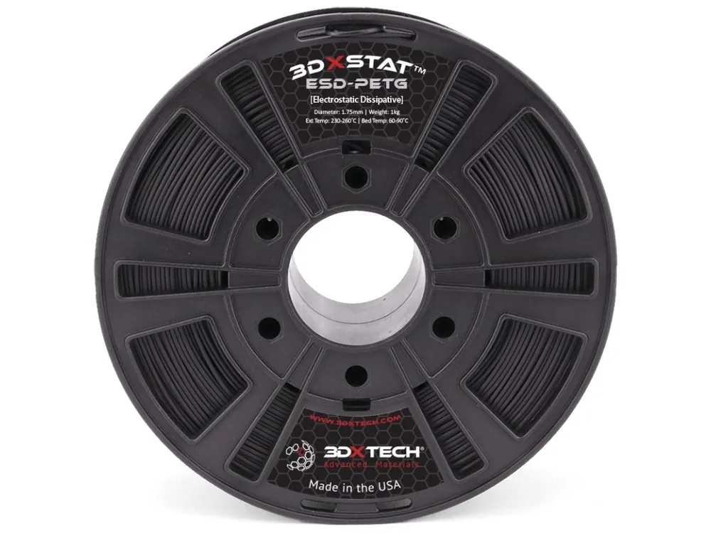 Rychlé Dodání 3DXSTAT ESD PETG filament antistatický černý 1,75 mm 3DXTECH 750 g