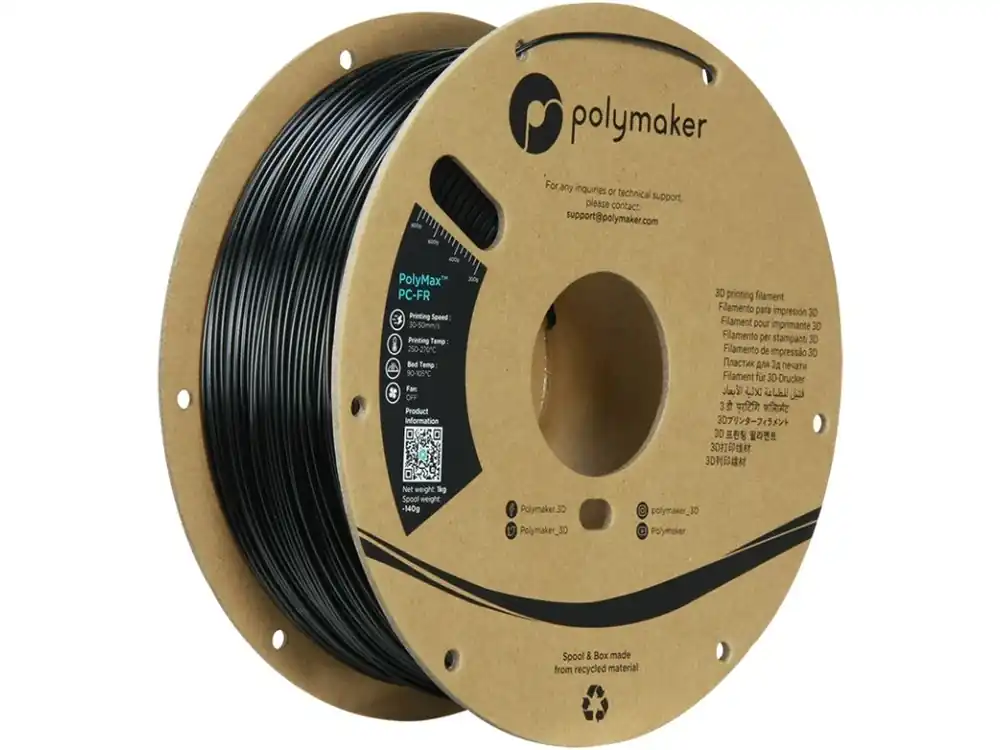 PC-FR PolyMax samozhášivý filament černý 1,75 mm Polymaker 1 kg Značkový