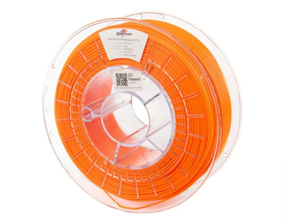 Finální Výprodej PCTG filament Pure Orange 1,75 mm Spectrum 1 kg
