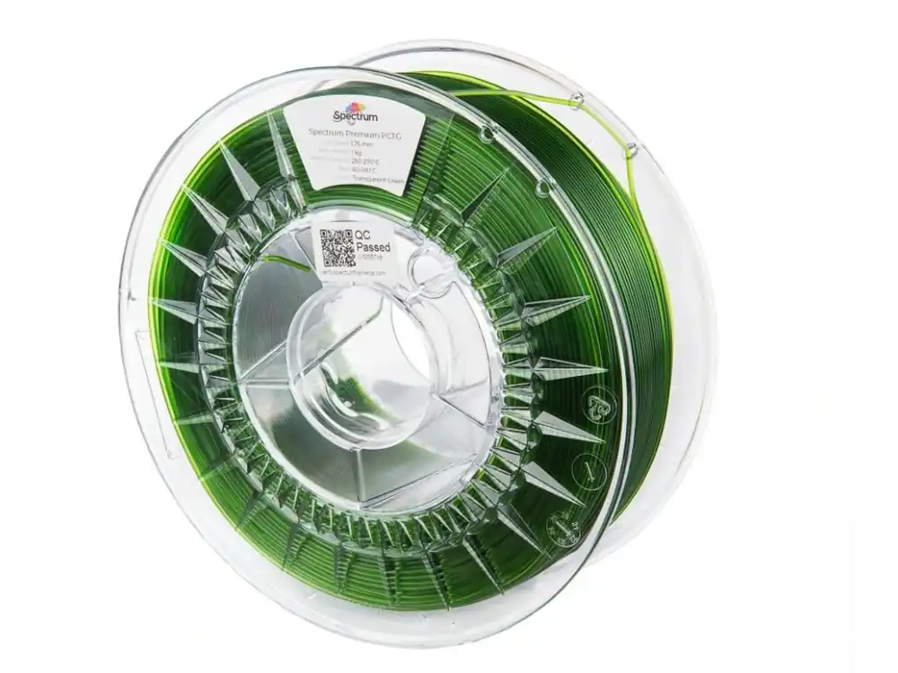 PCTG filament transparentní zelená 1,75 mm Spectrum 1 kg Odeslání Ihned