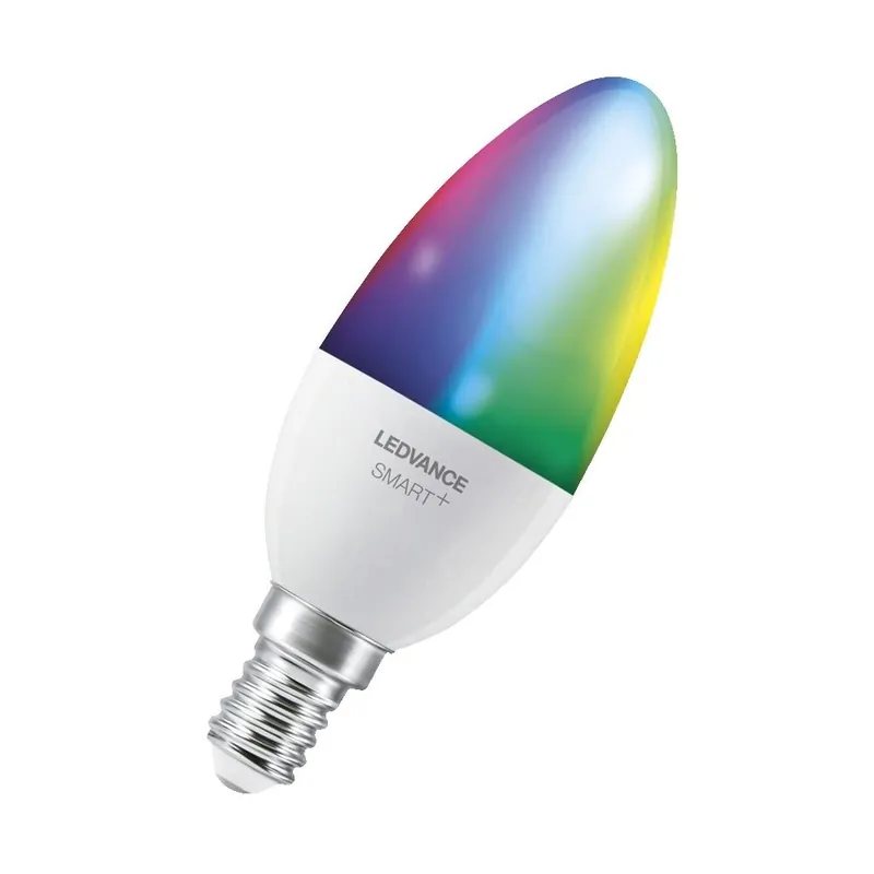 Dokud Zásoby Vydrží LED žárovka svíčka LEDVANCE SMART WIFI B40 E14 4.9W (40W) 470 lm 2700-6500K 827-865 RGBW matná