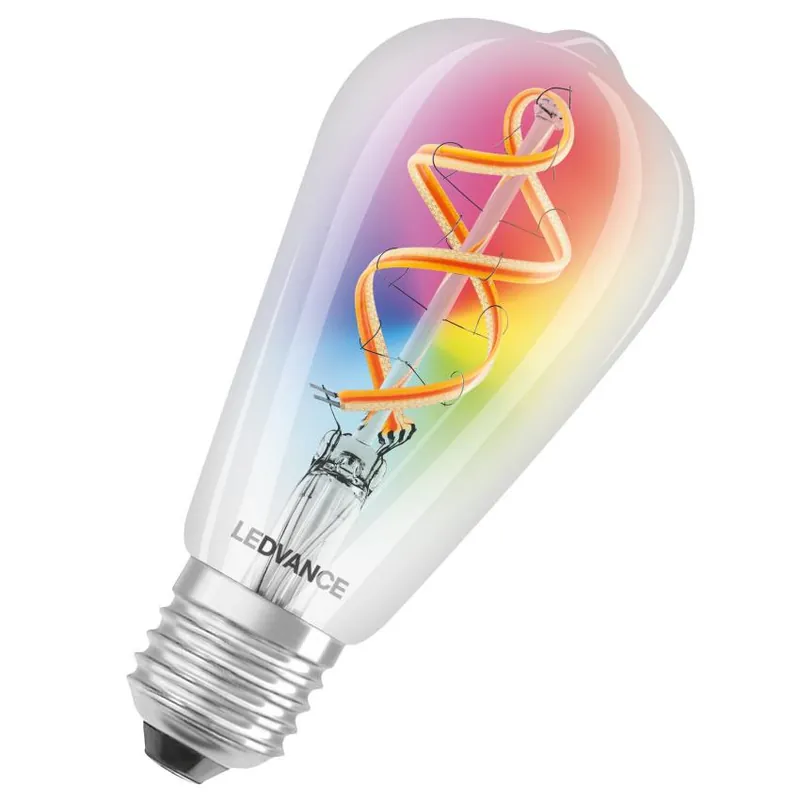 Horká Nabídka LED žárovka Edison LEDVANCE Multicolour RGBW E27 4.5W (30W) 300 lm 2700K 827 SMART+ WiFi Filament čirá