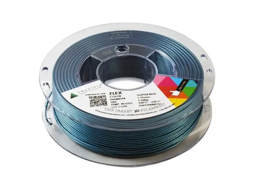 Značkový FLEX filament třpytivý modrý Glitter Blue 750 g, 1,75 mm Smartfil 93A