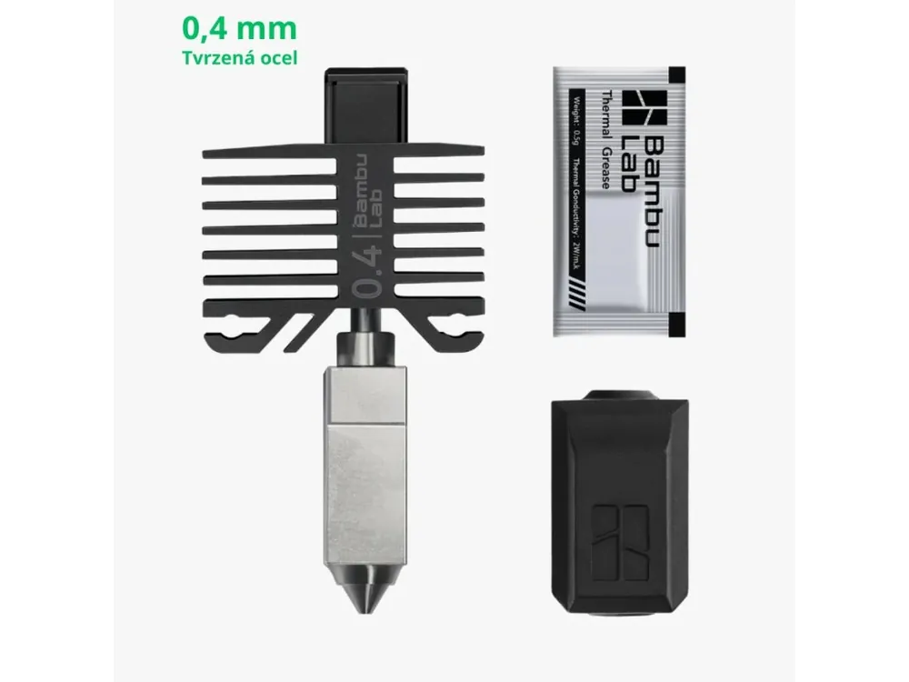 Odeslání Ihned Hotend 0,4 mm Hardened Steel pro Bambu Lab P1/S a X1C