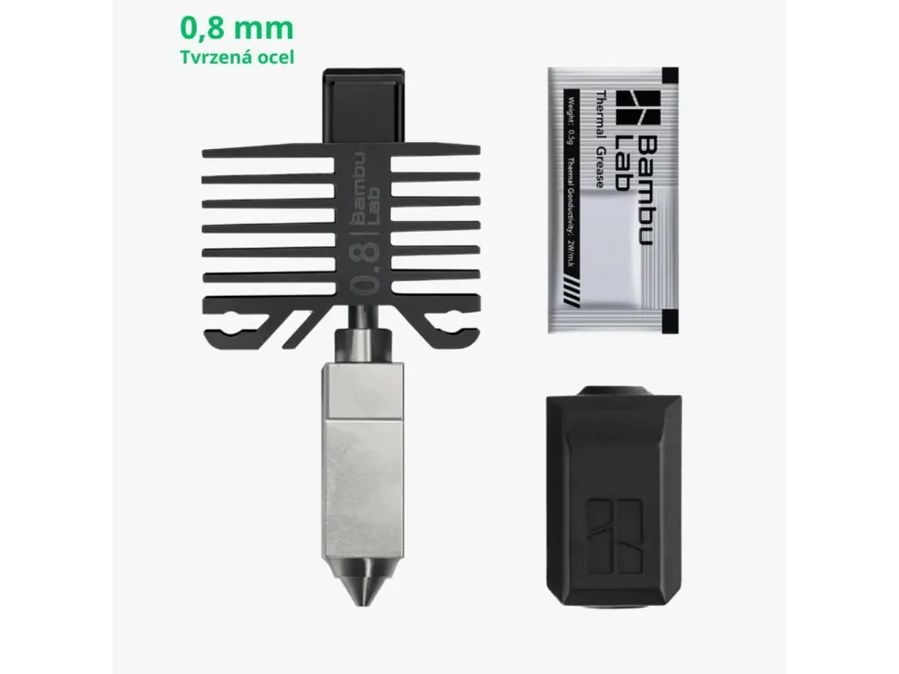 Hotend 0,8 mm Hardened Steel pro Bambu Lab P1/S a X1C Značkový