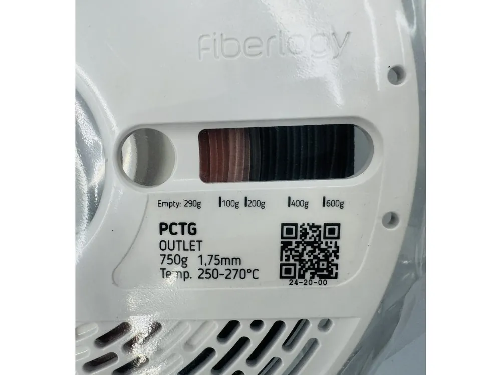 Vysoce Kvalitní PCTG filament OUTLET 1,75 mm Fiberlogy 0,75 kg