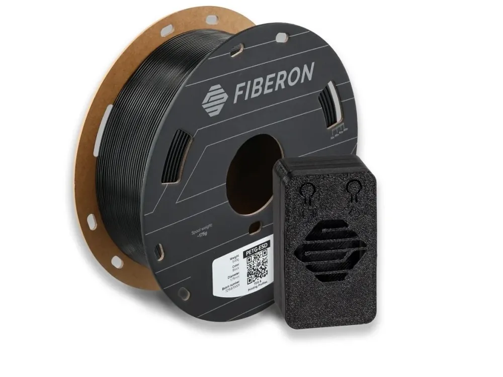 Akční Cena Fiberon PET-G ESD filament antistatický černý 1,75 mm Polymaker 500 g