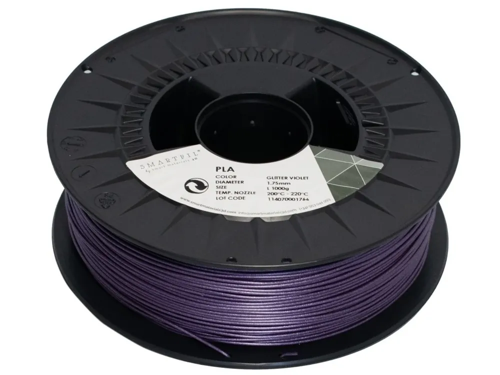 Zlevněný PLA filament třpytivý fialový Glitter Violet 1,75 mm Smartfil 1 kg