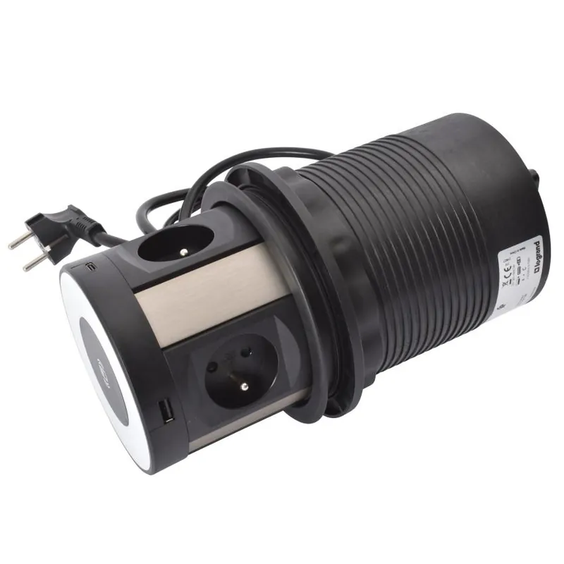 Hit Sezóny Výsuvný zásuvkový blok Tower 120 Legrand Incara 654981 4x2P+T USB A+C bezdrátová nabíječka a 2m kabel s vidlicí