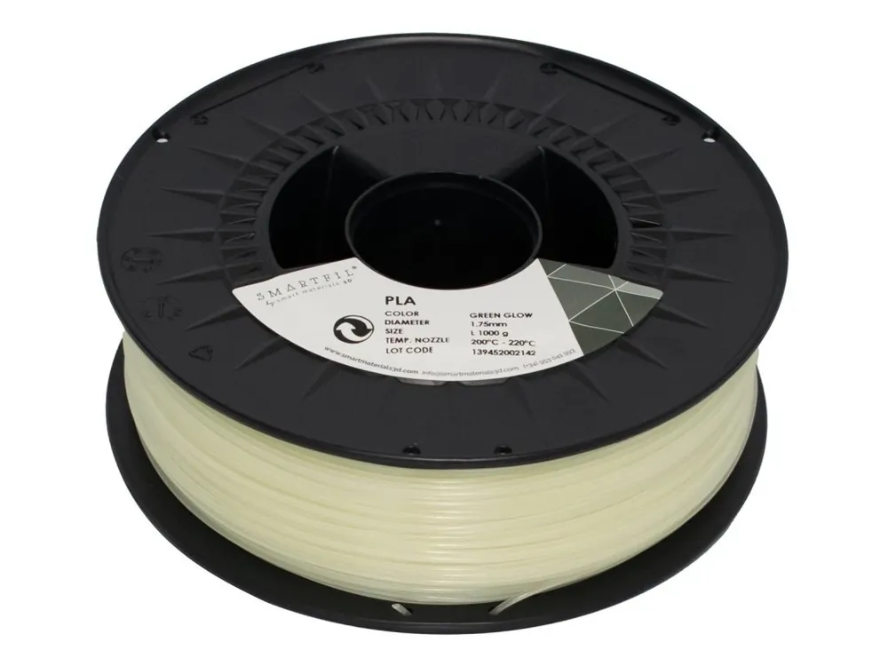 PLA filament GLOW GREEN svítící ve tmě zelená 1,75 mm Smartfil 1 kg Top Prodej