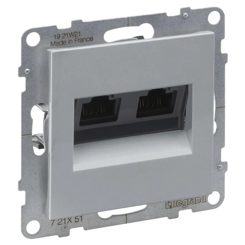 Datová zásuvka 2xRJ45 cat.5e UTP modul LCS3 Legrand SUNO 721351 hliník Ověřený