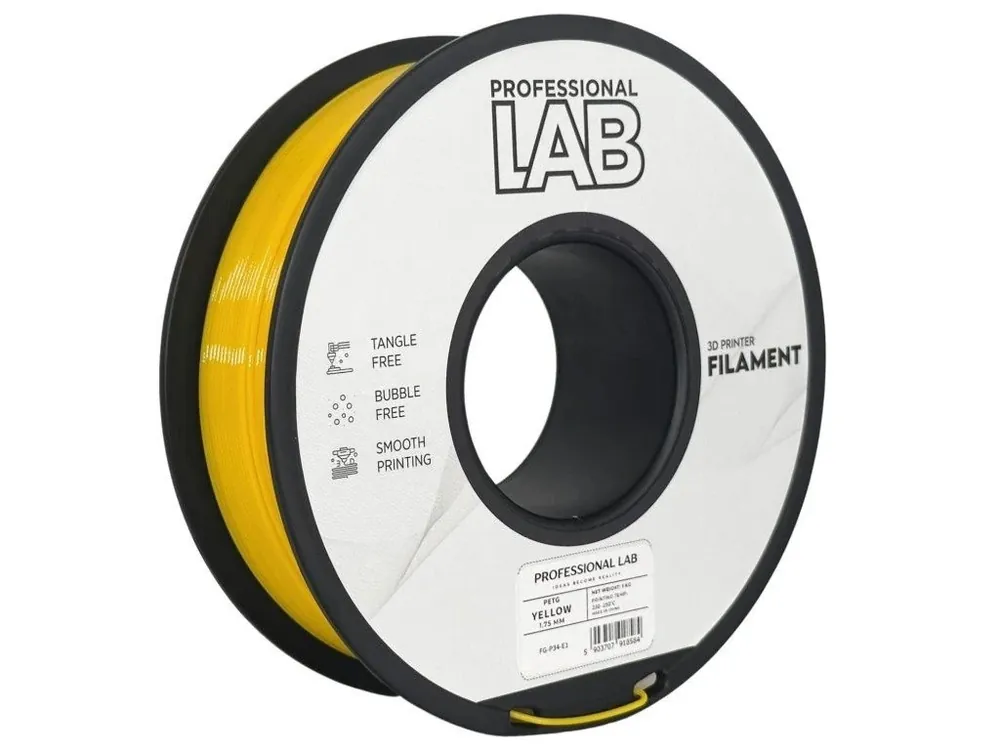 PETG filament 1,75 mm žlutý Professional Lab 1 kg Horká Nabídka