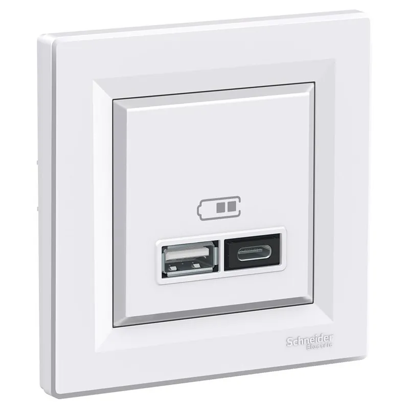 EPH2700321 Asfora - 2xUSB nabíjecí konektor A+C 2.4A, bílá Víkendová Akce