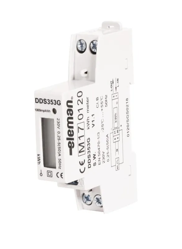 1008811 Elektroměr DDS353 50A MID, 1mod., LCD, 1-fáz., 1-tar., fakturační Výhodná Nabídka